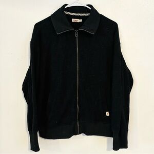 Faherty Women's Black Zip-Up Sweater